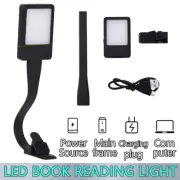 LED Books Reading Light Lamp USB Rechargeable Flexible Clip On Bed Desk Table
