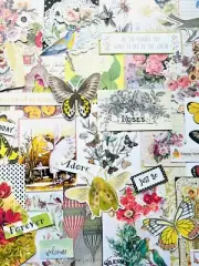 Junk Journal Supplies, 50 Cards, Die Cuts, Papers, Ephemera, Quotes #Q40R