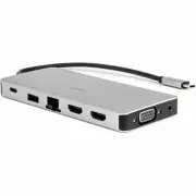 USB-C Portable Dock Multiport Adapter 100W PD 2x HDMI 1x VGA 4x USB-A SD/TF