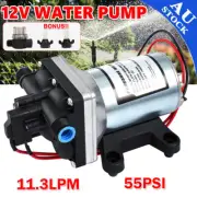 Water Diaphragm Self Priming Pump 11.3 Lpm 55 PSI RV Caravan Marine Demand Fresh