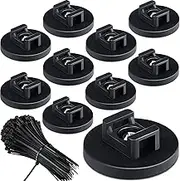 Magnetic Zip Tie Mount Multipurpose Magnetic Cable Holder Cable Tie Mount Magnets Magnetic Wire Management Bases with Heavy Duty Cable Zip Ties, Tie Mount Nylon Cable Ties in Total (60 Pieces, 43 mm)