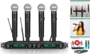 Wireless Microphone System, 4-Channel UHF Professional Mic, Automatically Pair