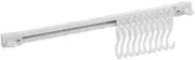 Kitchen Tool Hanger, Housewares Organizer, Slide Hook Rack, Space Saving Design, No Drill Installation, Multi Hook Capacity, Adjustable Length, ABS Material, 11.81"
