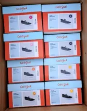 WHOLESALE BOX 8 PAIRS Cat & Jack Tyler Slip-On Sneakers-Black / White MIX SIZES.