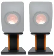 (2) 8” 2-Tone Wood Bookshelf Speaker Stands For KEF LS50 Monitor HiFi Speakers