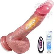 Thrusting Dildo Vibrator Sex Toys - Adult Female Sex Toy Realistic Penis G Spot Vagina Silicone Strapless Strap-On Dildos Stimulator with 7 Modes & Suction Cup, Adult Sex Toys & Games for Women, 8.7"