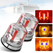 2X LED Beacon Light Rotating Emergency Warning Strobe Lamp Truck Amber 12V 24V