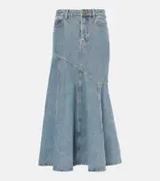 [Zimmermann] Zimmermann Illustration denim midi skirt AU 14 blue