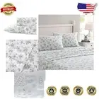 King Size Floral Cotton Flannel Sheets - Brushed for Ultimate Softness