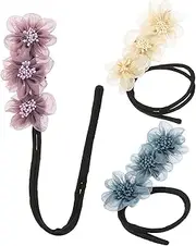 TOGEVAL 3Pcs Elegant Flower Bun Maker for Women Lazy Hair Curler Accessories for Thin Hair Easy to Use for Parties and Everyday Style