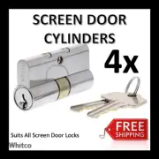 Whitco Security Screen Door Barrel 4 X Cylinders Lock Keyed Alike With 8 X Keys