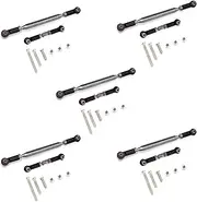 5X Metal Adjustable Steering Linkage Servo Link Pull Rod Turnbuckle for MN D90 D99 MN-90-45 1/12 RC Car Crawler,Black