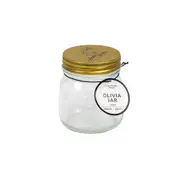 36PK The Styled Room Glass Olivia Preserving Jar Food Container 250ml Clear/Gold