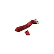 Mens Red & Black Boho Paisley Matching Neck Tie, Pocket Square, Cuff Links And Tie Clip Set