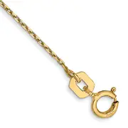 14K Yellow Gold 10 Inch .8mm Diamond-Cut Cable With Spring Ring Clasp Anklet
