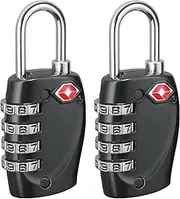 Luggage Locks, T Tersely 4 Digit Combination Padlock with Alloy Body Password Lock Travel Lock for Travel Bag, Suit Case, Lockers, Gym, Bike Locks or Other (2-Pack)