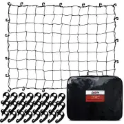 ABN Truck Bed Cargo Net - 6 x 8 Foot Bungee Web with 28 Nylon Hooks for Trailer