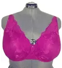 Torrid 44DD XO Push up Plunge Pink Floral Lace Bra Straight Back Underwire New