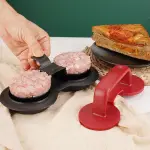兩孔漢堡壓模 肉餅 漢堡肉模具 模具 壓模器 料理工具 手壓 肉餅模器 圓形 漢堡肉排 自製神器