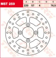 TRW Lucas Brake disc MST259, rigid