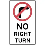 No Right Turn Sign - 450x900mm Safehub