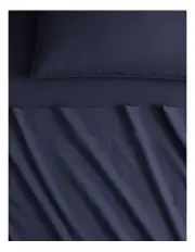 [Sheridan] Bayley Washed Percale Fitted Sheet in Deep Sea