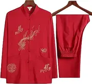 [ZIRIA] Dragon Hanfu Kung Fu Tai Chi Suit Chinese Men's Tang Suit National Clothing Mandarin Collar Casual Layman Clothing