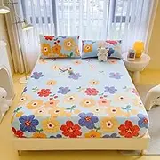 Velvet Fitted Sheet Home Mattress Cover Bedsheet 120x200 Cartoon Style Bedspread,A,16,Single 90x200cm