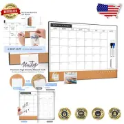 Stylish Wall-Mounted Dry Erase Calendar & Cork Board Set - 24x18 Organization