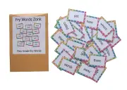 Teacher Made Literacy Center Learning Resource Game Fry Words Match