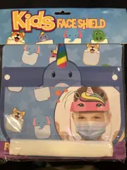 Kids Protective Face Shield With Fun Rainbow Narwhal Design-NE