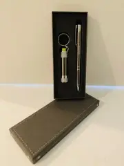 Americal Insurance Silver Color Pen w/ Keychain Flashlight
