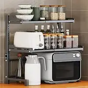 Microwave Shelf Expandable Microwave Oven Rack Shelf Stand kitchen counter shelf unit wall mounted Desktop Printer Shelf Rack Heavy Duty Storage Solution Organiser Stand Bakers Pot Pan Grill Storage