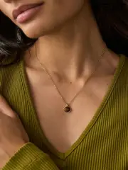 Gold Tone/Silver Tone Plated Semi Precious Stone Necklace (AA1624) | $28