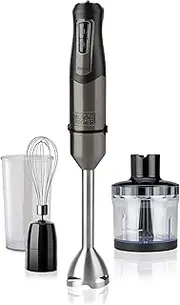 BLACK+DECKER Hand Blender, BXHBA1000E, Hand Blender, 1000 Watt, 4 Accessories, 20 Modes