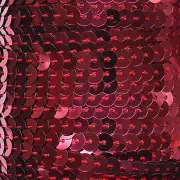 Hot Cherry Wine Red Sequin Trim 6mm 1/4" wide stitched, strung by the yard 15'