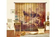 3D Old Man White Pigeon 031 Curtains Drapes