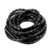 10M Length 8mm Dia Flexible Cable Wire Wrap Spiral Tube Cord Management Black