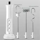 Rechargeable Handheld Milk Frother Stirrer Coffee Eggbeater 3 in 1 Whisk Mixer