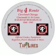 BIG FOUR ROUTE CCC&ST.L - OFFICIAL GUIDES, EQUIP REGISTERS, POORS PDF SCANS CD