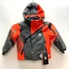 Spyder Boys Mini Challenger Snow Ski Snowboard Jacket Pol Brs Blk Sz 2 NEW