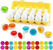 Matching Eggs Set Toys for Toddlers Early Learning Educational Toys for Babies Kids and Toddlers (Light Yellow)
