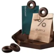 Wooden Donut Bag Clip, Set of 4-Dark Walnut