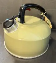 Westmark West Bend Avocado Green 2 1/2 Qt Whistling Aluminum Tea Kettle USA