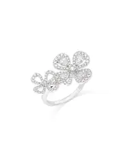 Bloomingdale's Fine Collection Diamond Pear & Round Flower Ring in 14K White Gold, 1.50 ct. t. w.