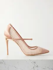 [Jennifer Chamandi] Jennifer Chamandi - Lorenzo Tulle And Satin Pumps - Blush - IT40 IT 40 Pink