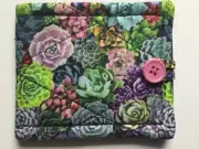 Needle case Sewing Succulents Felt pages Button/loop close Lined New Handmade