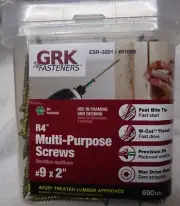 ** GRK - STAR - DECK SCREWS - #9 x 2 inch - 5 lbs - 690 screws TREATED Lumber *