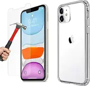 Apple iPhone 11 PRO MAX Clear case Cover & 9H Tempered Glass Screen Protector