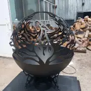 Fire pit globe 20", Custom firepit, Backyard fire place, Wood burning
